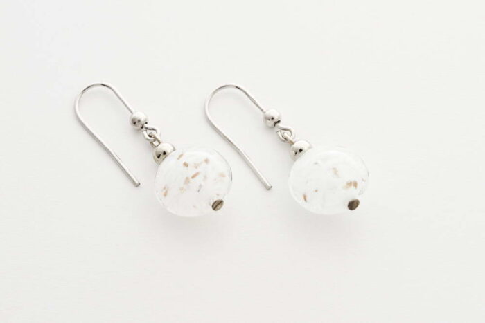 Aventurine earrings, white
